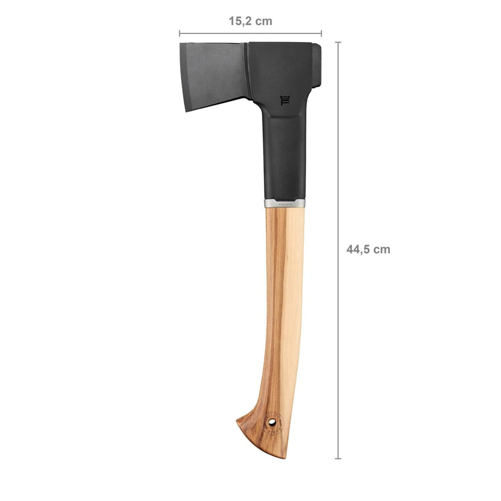 Fiskars Geschenk-Set - Universalaxt (44,5 cm, Karbonstahl & FSC-Holz) + Axtschärfer Schwarz, Hochwertiges Set für Hackarbeiten, Feuerholz & Outdoor 1052276