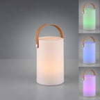 Reality Leuchten LED Akku Außen Tischleuchte Aruba R57080101, Kunststoff weiß, ink. 1 Watt RBG LED mit Farbwechsel