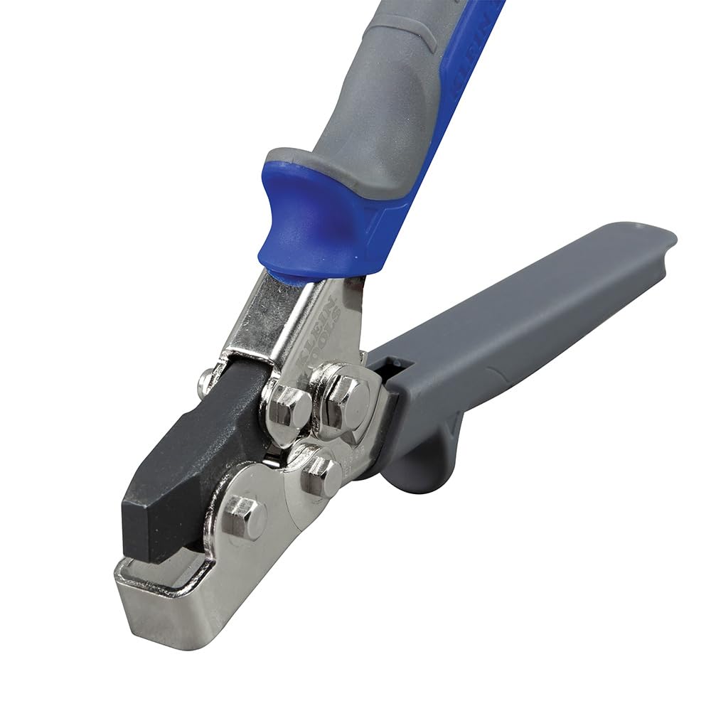 Klein Tools 86528 Stanzer-Set, Schnappverschluss-Stanzwerkzeug für Blech, Vinyl und Aluminiumverkleidungen, blau/grau