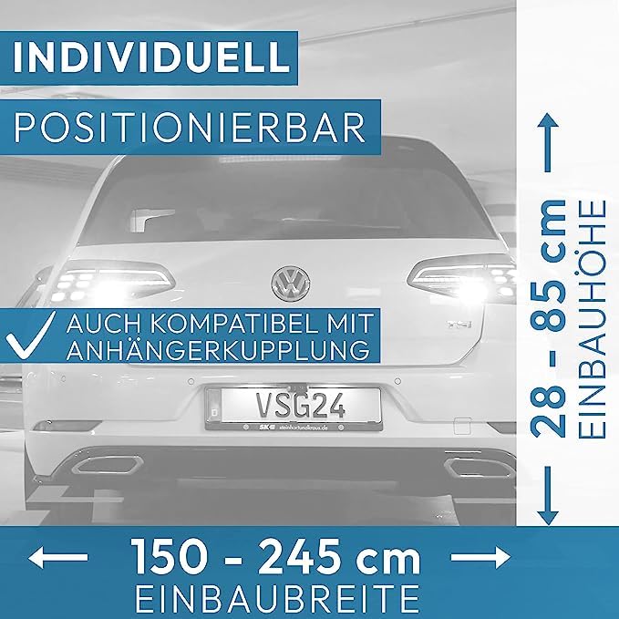 VSG24 Premium Einparkhilfe hinten zum nachrüsten am Auto, PDC Parksensoren hinten mit Stecksystem für einfachste Montage Rückfahrwarner mit Lautsprecher & 4 Sensoren Parkhilfe Nachrüstsatz Silber
