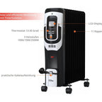 Güde Ölradiator OR 2500-11 DT (2500 W, 3 Heizstufen: 1000/1500/2500 W, LCD-Display, Kipp- & Überhitzungsschutz, stufenlos regulierbarer Thermostat, Timerfunktion, Handgriff & 4 Rollen)