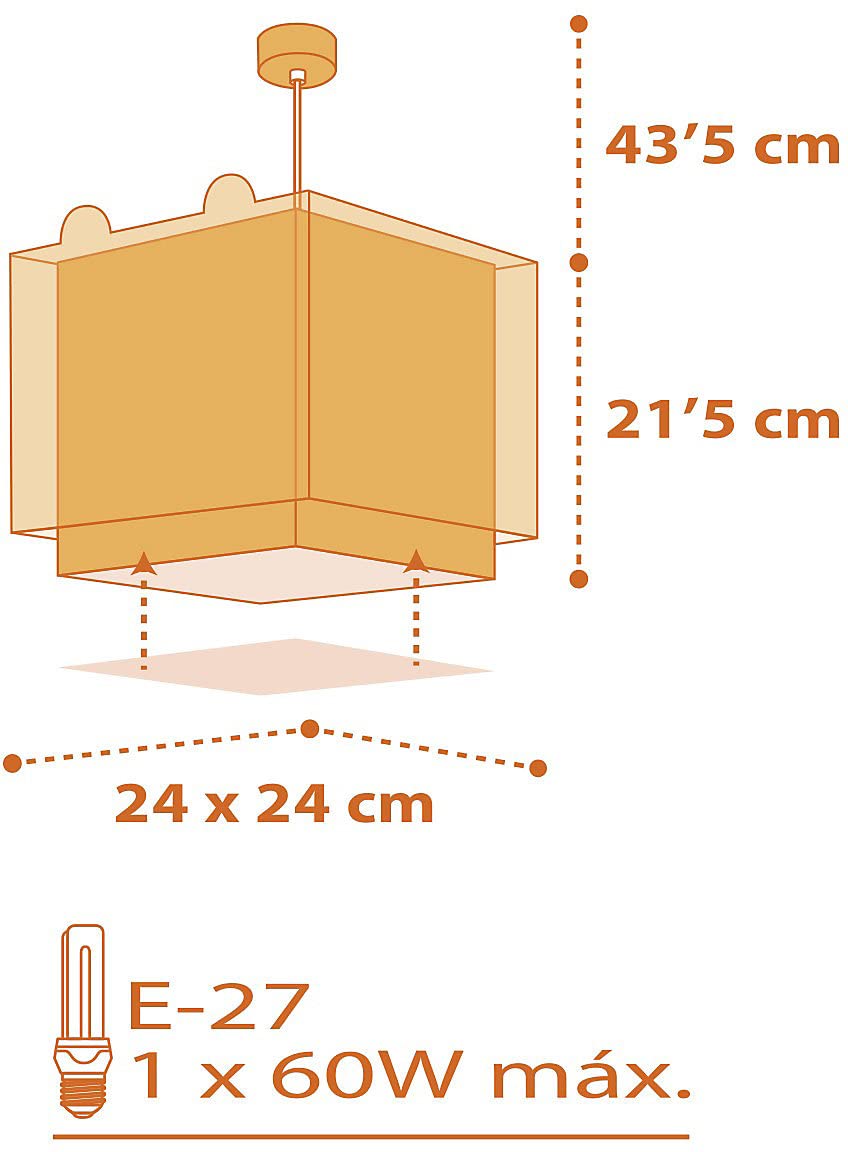 Dalber Lampe kinderzimmer, kinderlampe Pendelleuchte Hängelampe, Deckenleuchte Kinder, Deckenlampe kinderzimmer Little Tiger Tiere, Gelb, 64562, E27