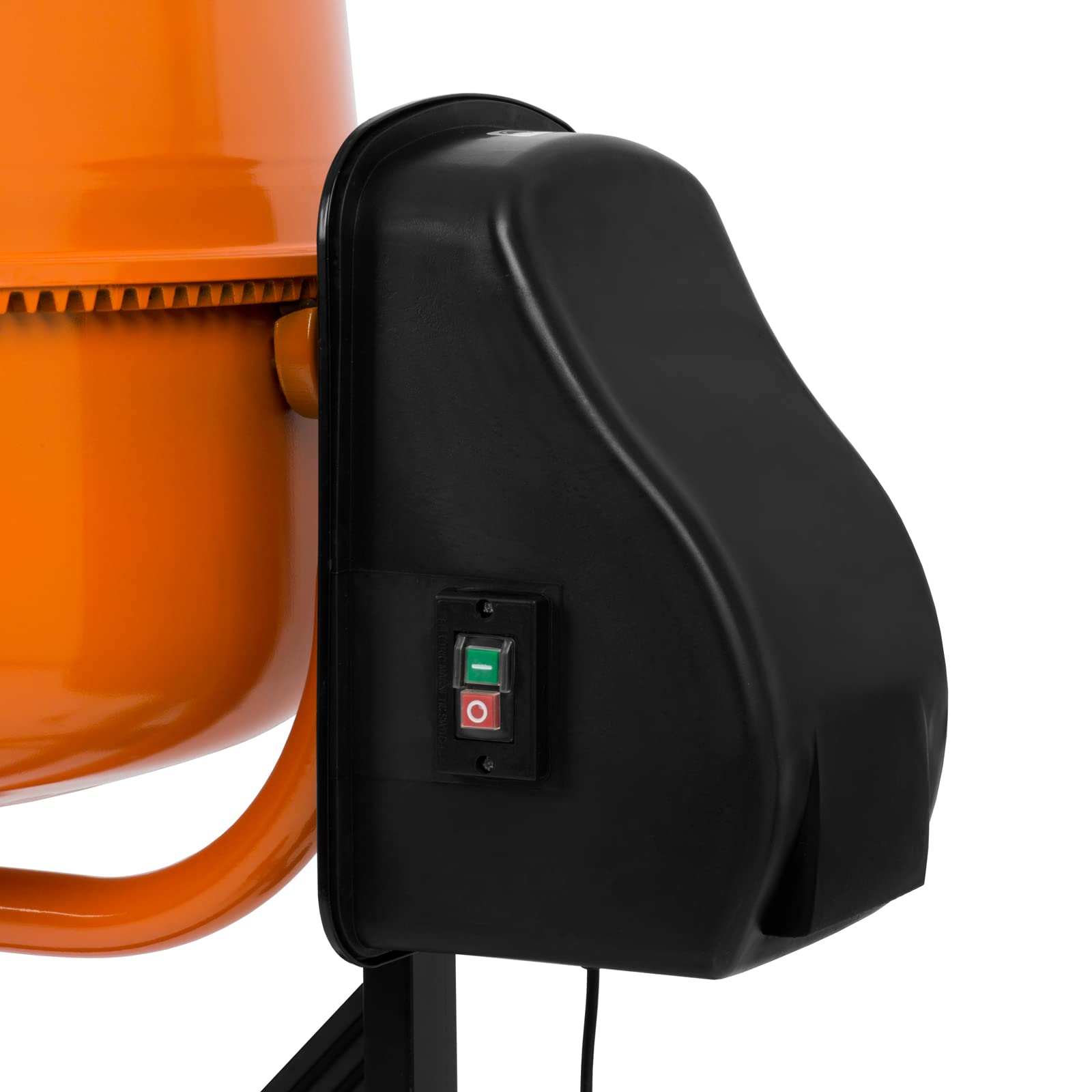 EBERTH 180L Betonmischer Elektrisch Mobil, 650W Motor, Gestell, Trommel und Zahnkranz aus Stahl, feststellbares Handrad, breite Fußplatte, Profi Zementmischer, Trommel schwenkbar, Einfache Bedienung