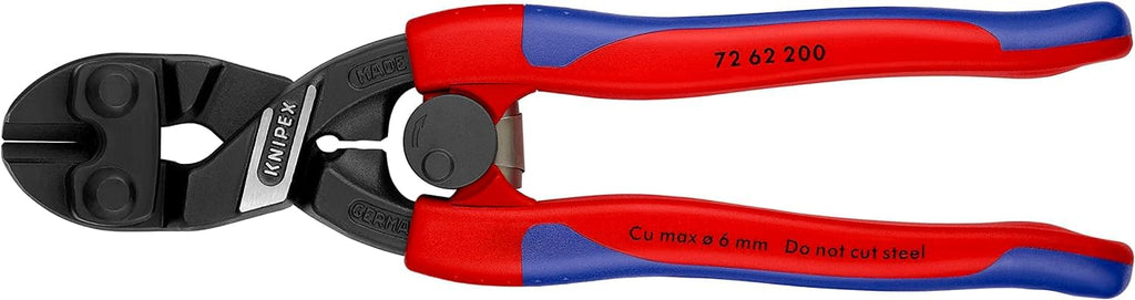 KNIPEX Kraft-Bündigschneider für Weichmetall und Kunststoff mit schlanken Mehrkomponenten-Hüllen 200 mm, 72 62 200