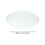 EGLO Deckenlampe Ella, Ø 35 cm, 2 flammige Wandlampe, Deckenleuchte aus Stahl und Glas in Weiß, Opal matt, Wohnzimmerlampe, Küchenlampe, Bürolampe, Flurlampe Decke, E27 Fassung