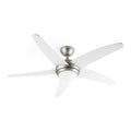 Klarstein Bolero - 2-in-1-Deckenventilator 134cm durchmessender Ventilator, Leuchte 55W Leistung, Holzflügel, Fernbedienung, 50 dB, 3 Drehgeschwindigkeiten: schnell, mittel, langsam, weiß