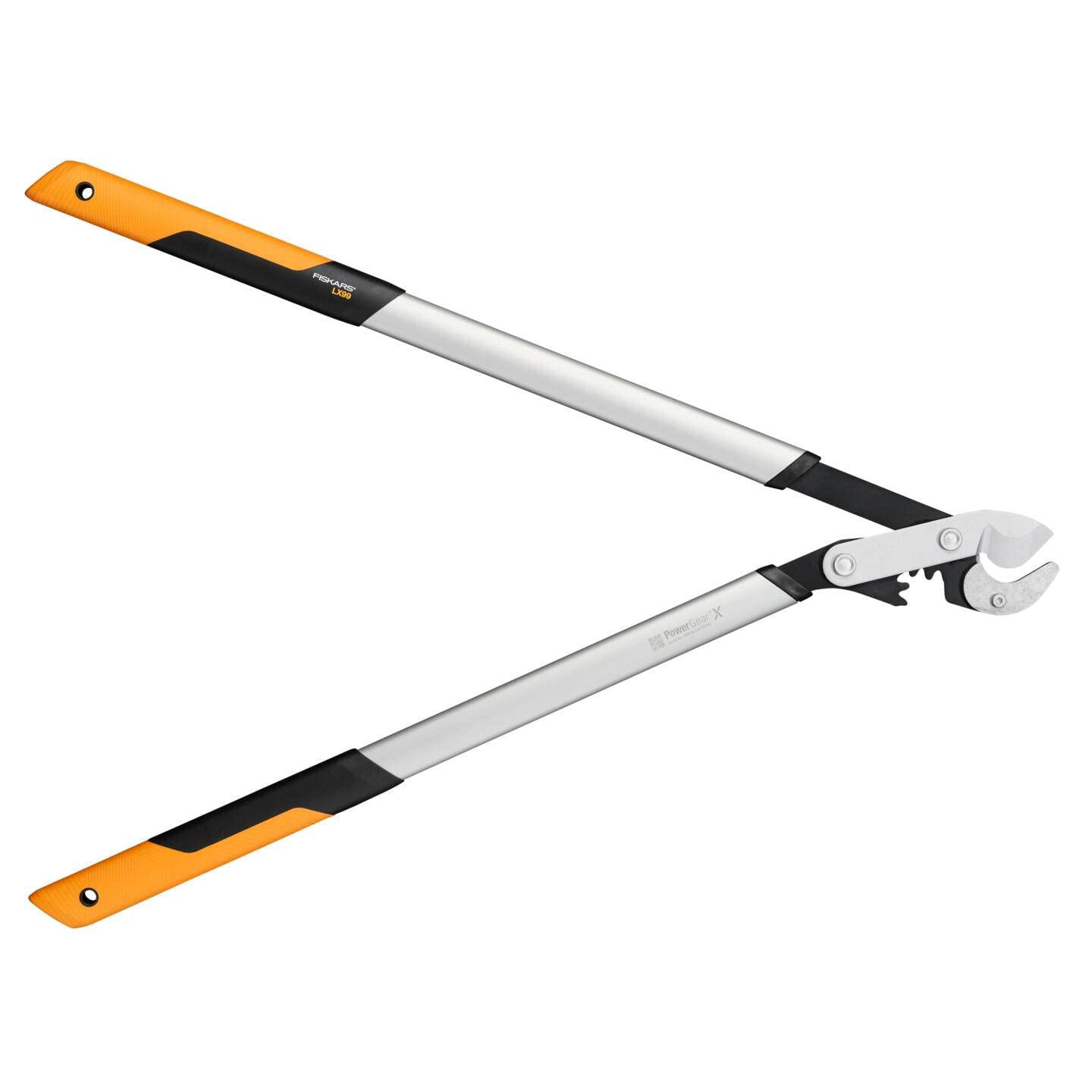 Fiskars PowerGearX Amboss-Getriebeastschere für trockenes und hartes Holz, Antihaftbeschichtet, Gehärteter Präzisionsstahl, Länge: 80 cm, Schwarz/Orange, LX99-L, 1020189