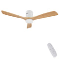 AUTODAY Holz Deckenventilator mit Beleuchtung dimmbarem LED 24W Leiser DC-Motor 38W 132 cm hölzern Deckenventilator mit licht Fernbedienung mit Memory-Funktion 6 Geschwindigkeiten 1/3/6H Timer