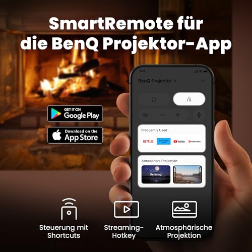 BenQ GV50 1080p Laser Tragbarer Deckenprojektor mit Stativfuß | Drehbare Winkelprojektion | 500 ANSI Lumen | 18W Bass Bluetooth Lautsprecher | Google TV mit Netflix | Chromecast & AirPlay | Autofokus