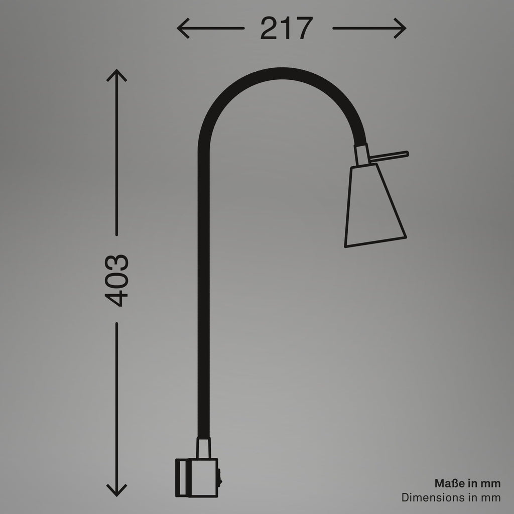 BRILONER - LED Leselampe mit Schalter am Gehäuse, schwenkbar, GU10 4,7W, 400lm, warmweißes Licht, Wandleuchte Innen, Wandlampe, Bettlampe, Lampe Bett, Leselicht, Nachttischlampe, 40,3 cm, Matt-Nickel