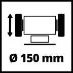 Einhell Doppelschleifer TC-BG 150 (max. 150 W, Ø150 x ø32 x 16 mm Schleifscheiben, Funkenschutz, Formkorrekturen und Anschliffe, inkl. Grob- und Feinschleifscheibe K36/K60)