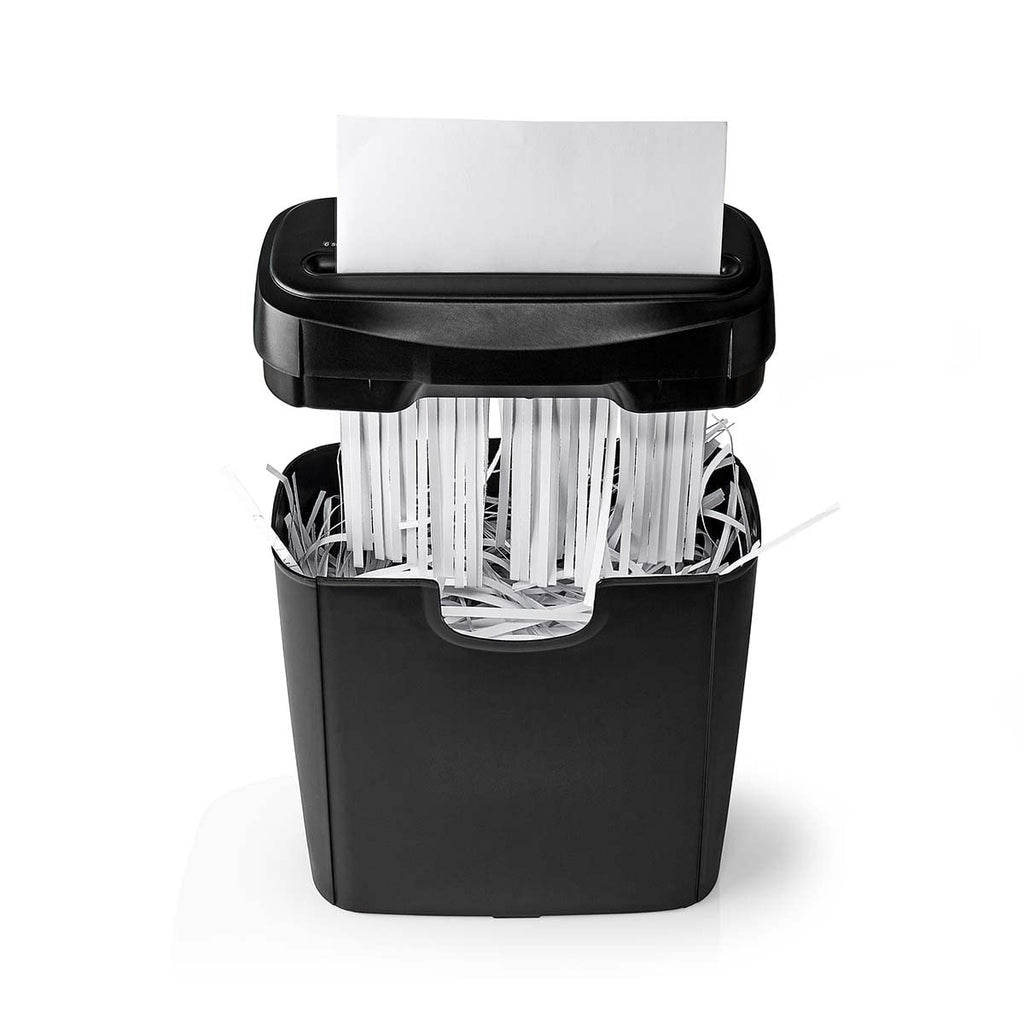 Aktenvernichter - 6x A4-Seiten - 10 l - Sicherheitsnorm: DIN 2-190 W - Schwarz