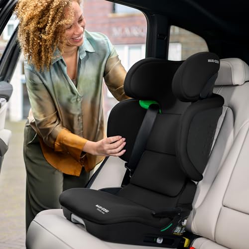 Maxi-Cosi Tanza i-Size, Klappbarer Kindersitz, 3,5-12 Jahren, 100–150 cm, 10 Kopfstützenpositionen, Tragbarer Reiseautositz, G-CELL Seitenaufprallschutz, Umweltfreundliche Produktion, Full Black