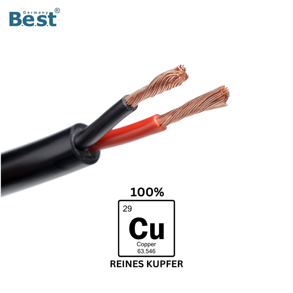 Autokabel KFZ Kabel 2x2,50 mm² 50m flach | Flachkabel Fahrzeugleitung 2-Polig | Stromkabel für Auto, Anhänger, Wohnmobil, Boot | Anhängerkabel elektrisches Kabel bis zu 60V vielseitig einsetzbar