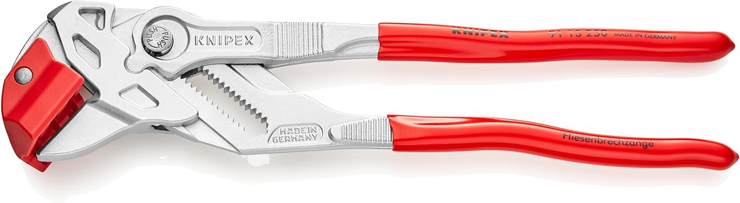 KNIPEX Fliesenbrechzange verchromt mit Kunststoff überzogen 250 mm, 91 13 250