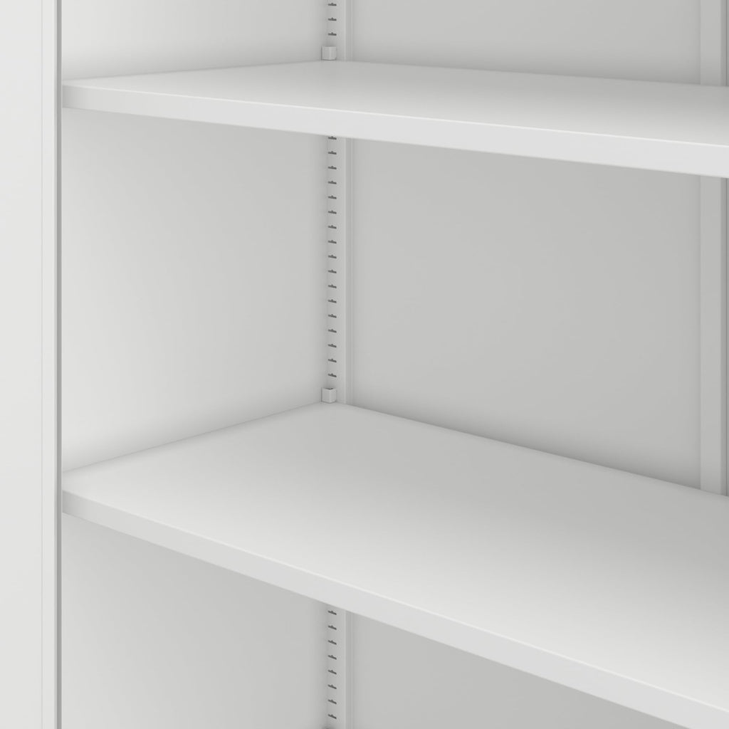 Jan Nowak Aktenschrank C012 Glasvitrine Büroschrank Universalschrank Flügeltürschrank Stahlblech Pulverbeschichtung abschließbar 185 cm x 90 cm x 40 cm (Weiß)