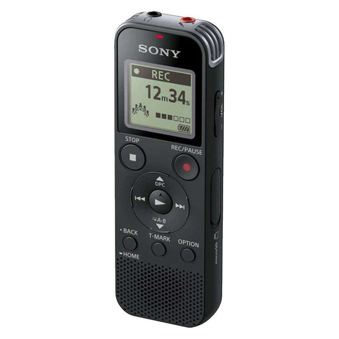 Sony ICD-PX470 Diktiergerät (USB, SD Kartensteckplatz, PCM, MP3, 55h Akku, 4GB, Stereo) schwarz