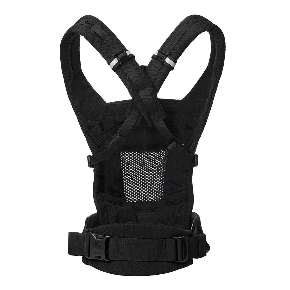 Ergobaby Adapt Babytrage für Neugeborene ab Geburt, 3-Positionen SoftFlex Mesh Ergonomische Babybauchtrage Rückentrage Baby-Tragetasche, Onyx Black