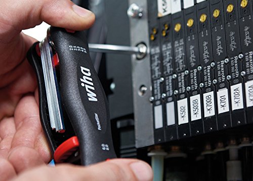 Wiha Multitool PocketStar® Innen-Sechskant, Schlitz, Phillips, TORX 9-tlg., per Tastendruck schneller Zugriff, als Längs- und Quergriff einsetzbar, all-in-one Werkzeug (25295)