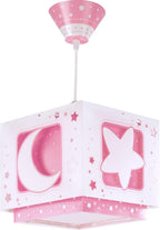 Dalber Lampe kinderzimmer, kinderlampe Pendelleuchte Hängelampe, Deckenleuchte Kinder, Deckenlampe kinderzimmer, Mond und Sterne Rosa MoonLight, 63232S, E27