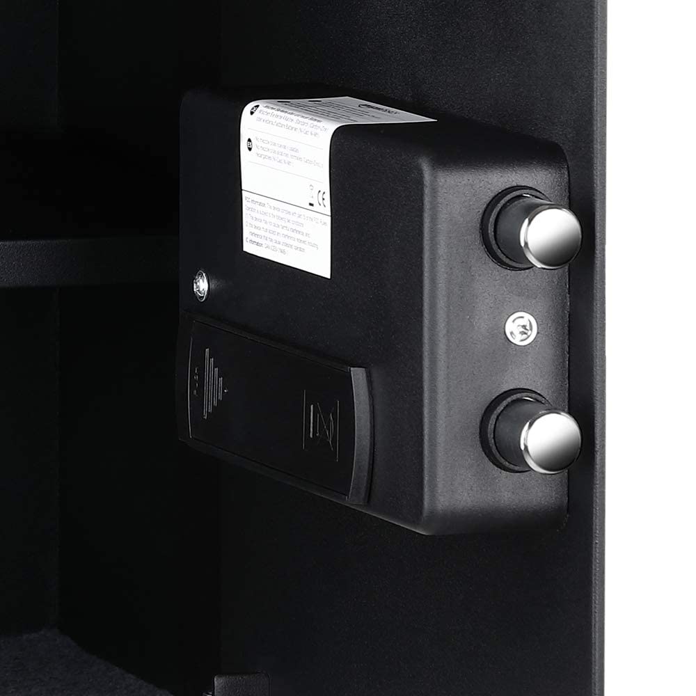 Amazon Basics Elektronisch Schlüssel Biometrisch Tresor mit Fingerabdruck-Verschlusssystem, 50 l, Schwarz