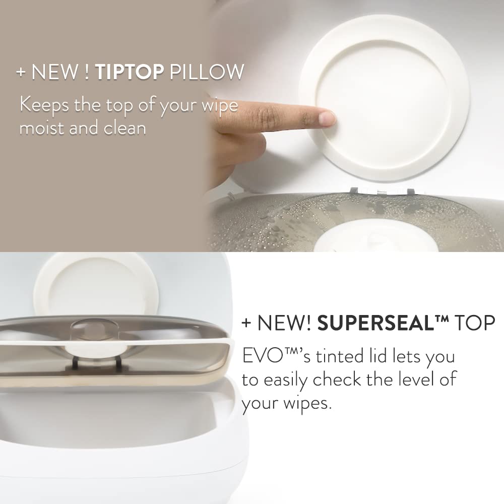 Prince Lionheart EVO Wischtücherwärmer für Einweg-Babytücher Warmes Nachtlicht Merkmale Ever-Fresh-System (EU Adaptors), 1 Stück (1er Pack)