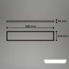 BRILONER - LED Deckenlampe 98cm mit indirektem Licht, 3 cm flach, 36W, 4800lm, neutralweißes Licht, Lampe, Deckenleuchte, Wohnzimmerlampe, LED Panel, Küchenlampe, Deckenbeleuchtung, 98x20x3 cm, Weiß