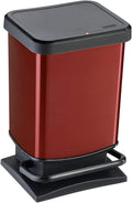 Rotho Paso Mülleimer 20l mit Deckel, Kunststoff (PP recycelt) BPA-frei, rot, 20l (29.3 x 26.6 x 45.7 cm)