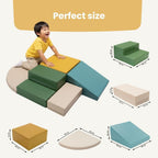 IGLU SOFT PLAY Corner Climber 5 pcs Softbausteine Riesenbausteine Schaumstoffbausteine Großbausteine (Pastel Sea)