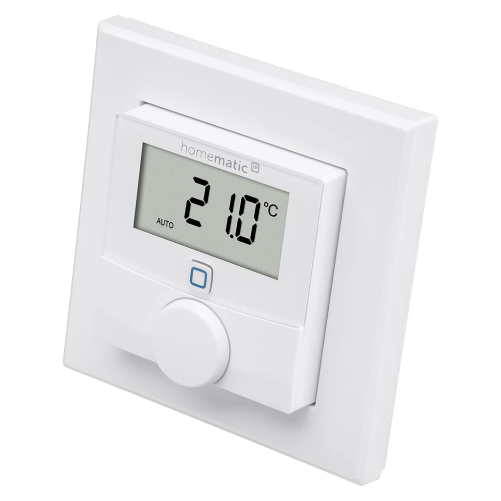 Homematic IP Smart Home Wandthermostat mit Luftfeuchtigkeitssensor, digitales Thermostat Heizkörper/Fußbodenheizung mit/ohne App, Alexa, Google Assistant, Temperaturmessung, Energie sparen, 143159A0C