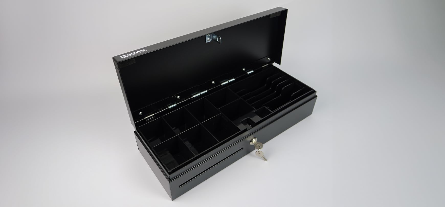 Solide und Elegante Kassenschublade, Zwei-Positionen-Schloss, RJ12 Kabelstecker, Herausnehmbare Geldkassette, Aus dickem Kaltgewalztem Stahl, HDWR HD-KFT46