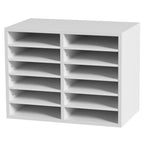 VEVOR Briefablage Schreibtisch Organizer 520 x 305 x 410 mm, 2,3–5,6 cm Einstellbar A4 Stapelbar, Papierablage, Aufbewahrung Schreibtisch Ablagesystem Organisation, Ablage (Weiß, 2 x 6 Fächer)