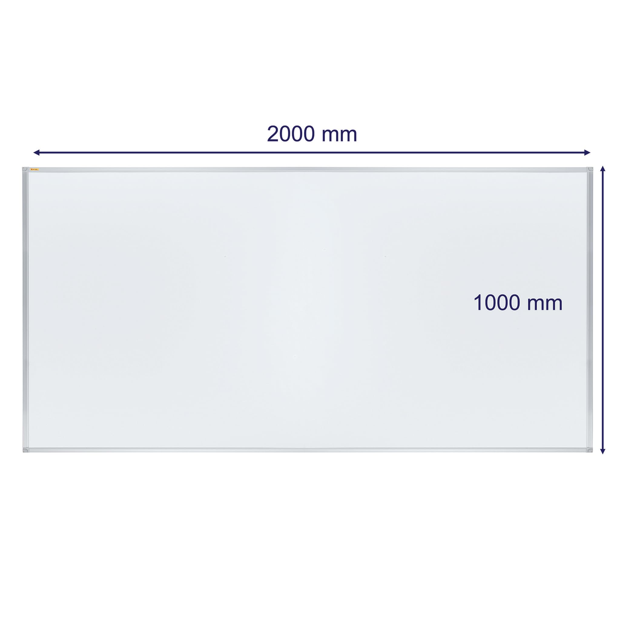 FRANKEN Magnetisches Whiteboard 200 x 100 cm, Magnettafel mit lackierter Stahl-Oberfläche, Schreibtafel inkl. FRANKEN Marker & Ablageschale, Für Büro, Home Office & Schule, Aluminiumrahmen, X-tra!Line