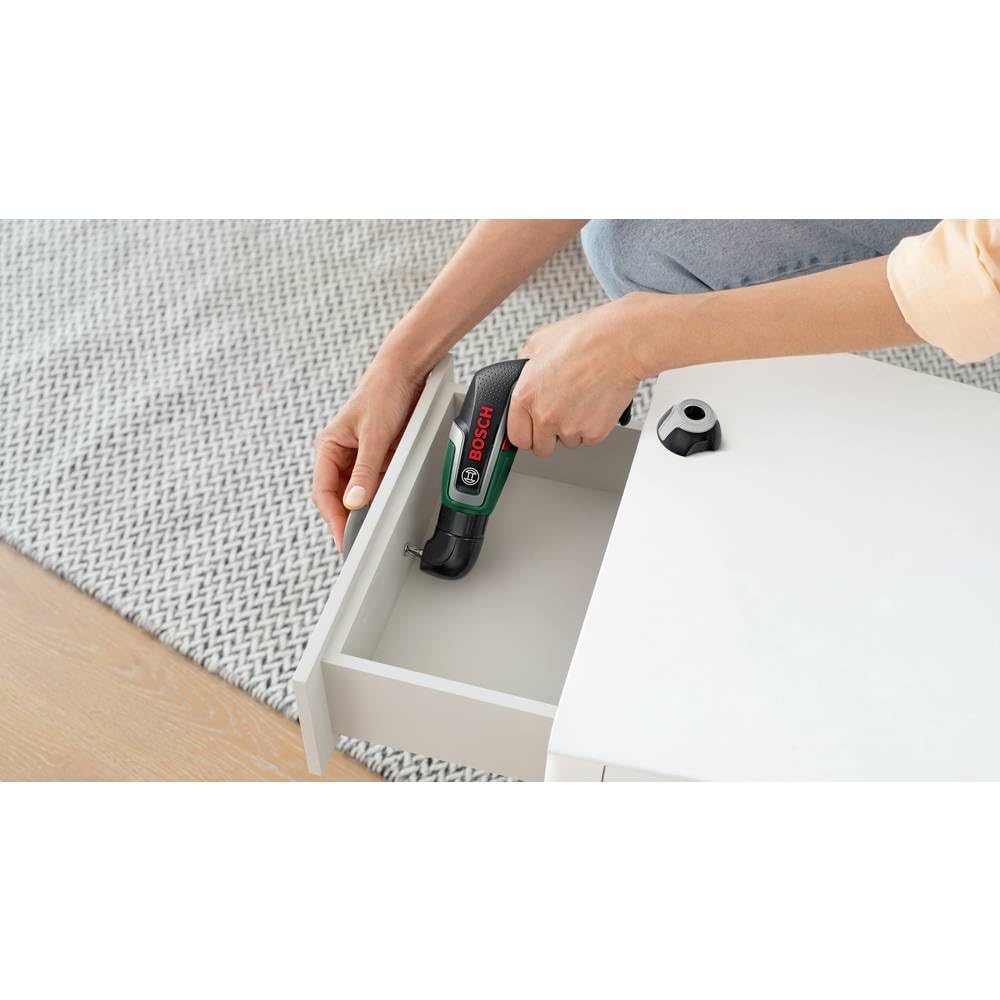 Bosch Home and Garden Bosch Akkuschrauber IXO (7. Generation; 3,6V; 2,0Ah; 5,5Nm; Set inkl. Winkel- und Exzenter-Aufsatz; mit Mikro-USB-Kabel; schraubt bis zu 190 Schrauben; in Aufbewahrungsbox)