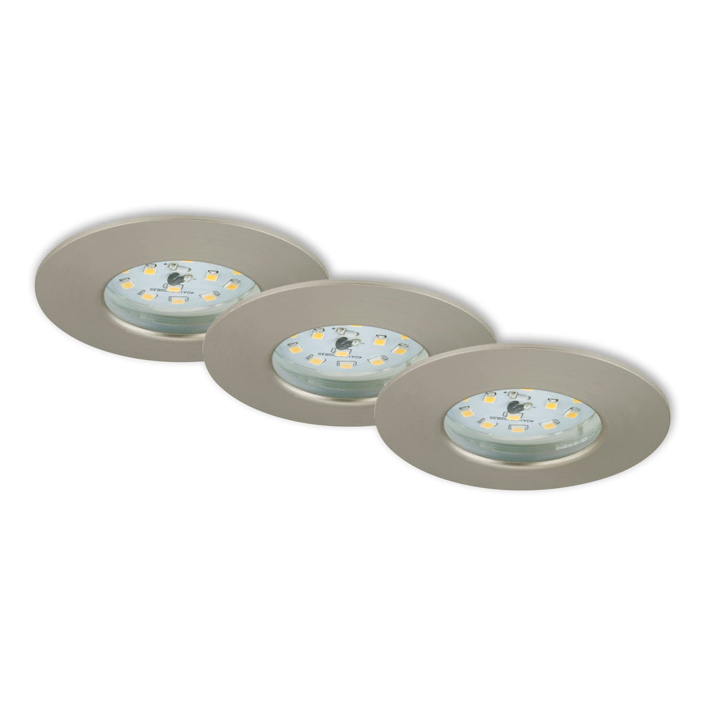 BRILONER LED Einbauleuchten Attach matt-nickel 3er Set Deckenspot Lampen