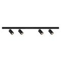 BRILONER - Schienensystem Rail Starterset, 4x GU10 Spots schwenkbar, erweiterbar, Lichtschienensystem Decke, Strahler Schiene, Deckenlampe, Deckenleuchte, Spotlight, 1,5 m, Schwarz