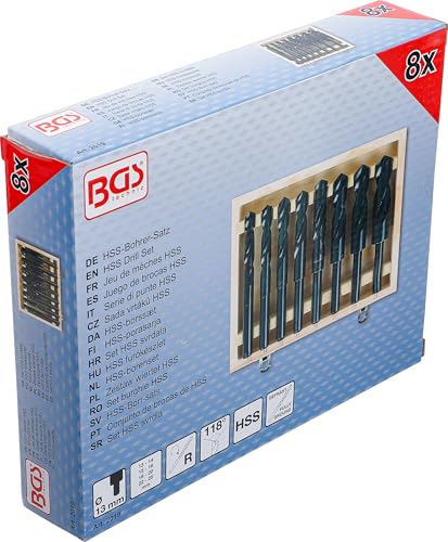 BGS 2019 | HSS-Bohrer-Satz | 8-tlg. | 13 - 25 mm | XXL | 13 mm Schaft für alle Bohrmaschinen
