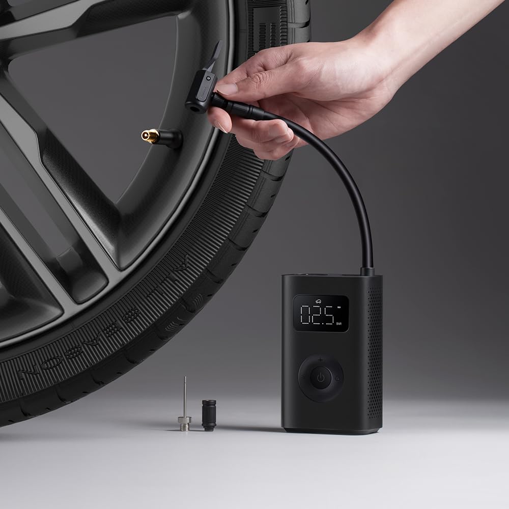 Xiaomi Portable Electric Air Compressor 2-150 PSI (10.3 bar), 6 Preset Modes, Auto-Stop, 10-Tire Capacity, LED, USB-C Rechargeable