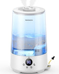 Homvana Luftbefeuchter Schlafzimmer Top-Fill, 3.6L 360°Cool Mist 34H Dauerhaft, Ruhig 16dB (SilentSpary Tech) Klein, Luftbefeuchter Pflanzen, Growtent, Pflanzenbefeuchter, Humidifier Plants (Klar)