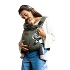 Jané Dual, ergonomische Babytrage, von Geburt bis 15 kg, 3 Positionen, atmungsaktiv und gepolstert,Grün