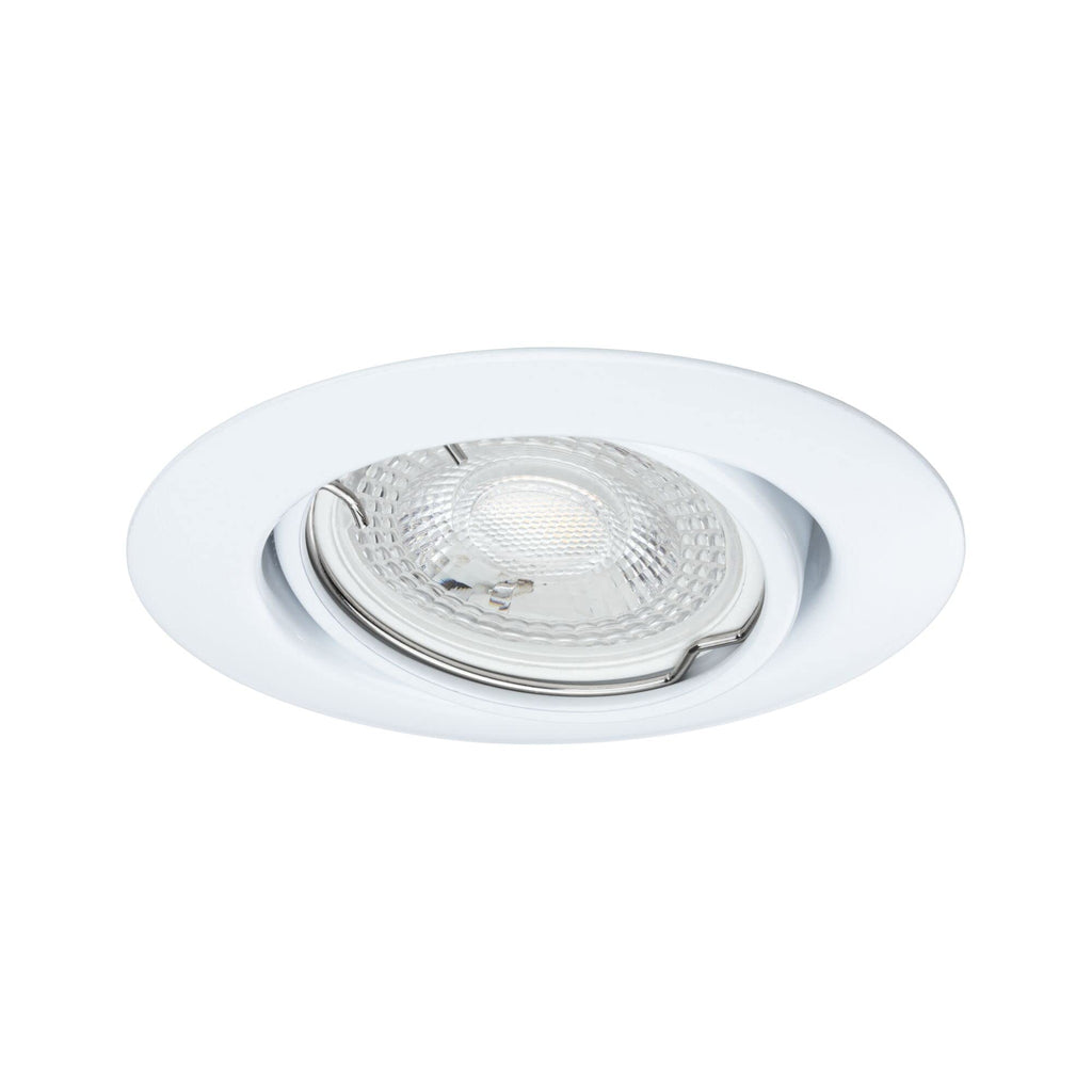 Paulmann 93400 Einbauleuchte Base rund schwenkbar max. 10x10W Einbaustrahler ohne Leuchtmittel Weiß Einbaulampe Metall Deckenspot GU10