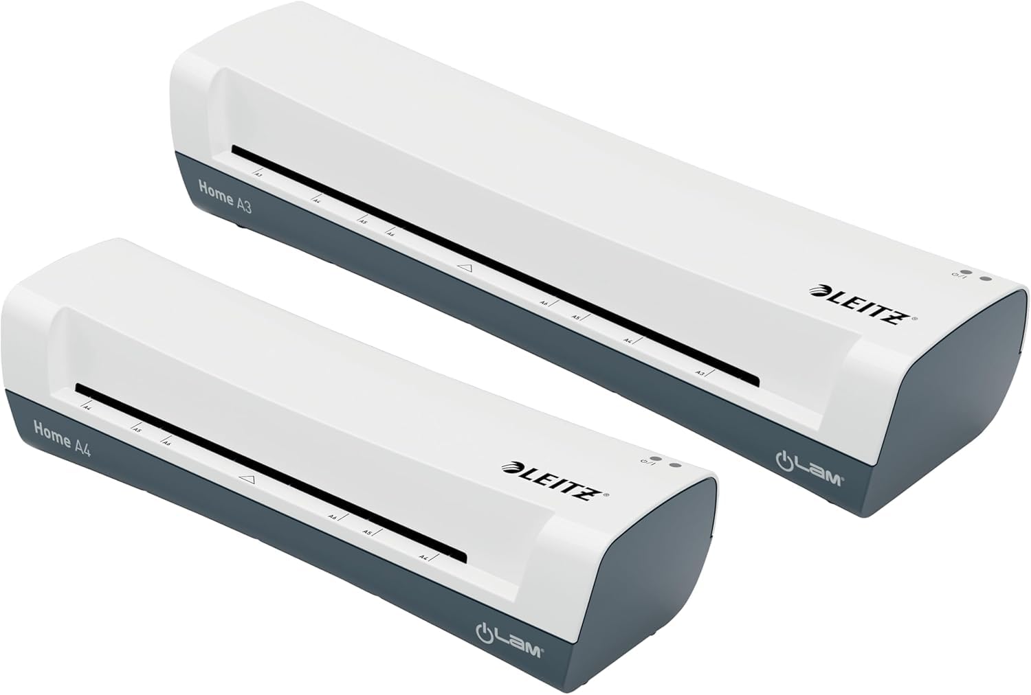 Leitz iLAM Home A3 Laminiergerät, Für 75 bis 125 mic Laminierfolien, 3 Minuten Aufwärmzeit, Inkl. Starterkit mit 5 Folien, Ideal für den Einsatz Zuhause, Home Office & Schule, Weiß, 74320001
