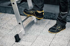DRABEST Leiter PRO Serie Aluleiter 3-teilig Mehrzweckleiter 3x9 Stufen Leiter Multifunktionsleiter Kombileiter bis 150 kg Beslastbar - Arbeitshöhe 5,83 m - inkl. Eimerhaken
