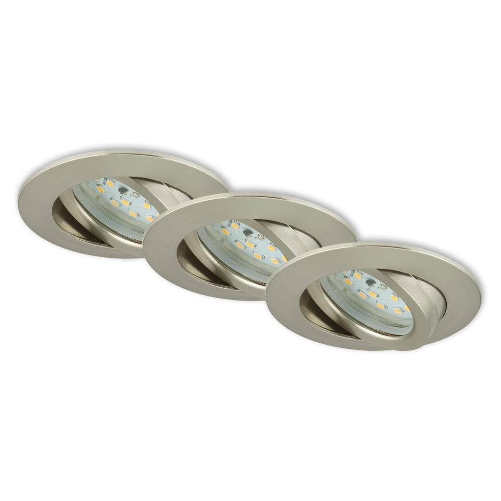Briloner Leuchten LED Einbauleuchte, dimmbar, Einbaustrahler, LED Strahler, Spots, Deckenstrahler, Deckenspot, Lampen Wohnzimmer, LED Einbaustrahler 230v, Deckeneinbauleuchten, Einbaustrahler Set, schwenkbar, rund [Energieklasse A+]