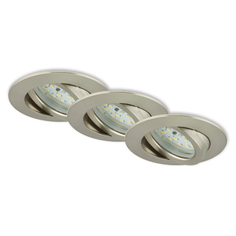 Briloner Leuchten LED Einbauleuchte, dimmbar, Einbaustrahler, LED Strahler, Spots, Deckenstrahler, Deckenspot, Lampen Wohnzimmer, LED Einbaustrahler 230v, Deckeneinbauleuchten, Einbaustrahler Set, schwenkbar, rund [Energieklasse A+]