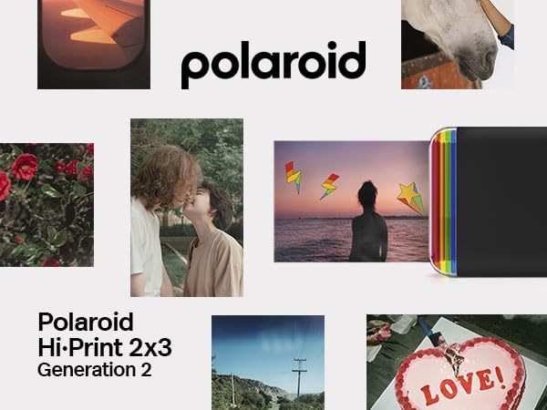 Polaroid Bundle Hi-Print+Paper - 2nd Generation - Bluetooth-verbundener 2x3 Pocket Photo- und Dye-Sub-Drucker - Weiß