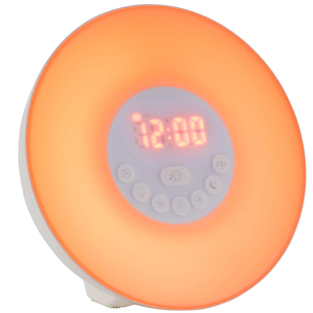 TFA Dostmann Tageslichtwecker Wake Up Light, 60.2019.02, Lichtwecker mit Sonnenaufgang, FM-Radio, 6 Wecktöne, Schlummerfunktion, weiß, Kunststoff, 170 mm