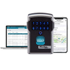 Master Lock Smart Connected Schlüsseltresor zur Wandmontage, Bluetooth oder Kombination, mittel 83 x 127 x 59 mm, Outdoor, für Profis, Schwarz und Grau