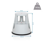 hjh OFFICE Tritthocker TIO-M I Kunststoff Elefantenfuß, Höhe 42 cm, bis 150kg belastbar, mit Rollen 830002 Hellgrau