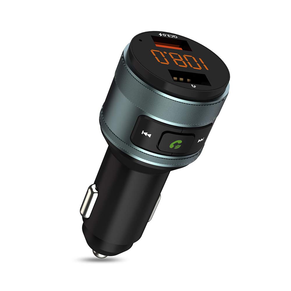 Bluetooth FM Transmitter, ZeaLife Auto Radio Transmitter QC 3.0 KFZ Wireless Bluetooth 5.3 FM Radio Adapter Freisprecheinrichtung Car Kit mit Dual USB Ladegerät Unterstützt 64GB USB Stick